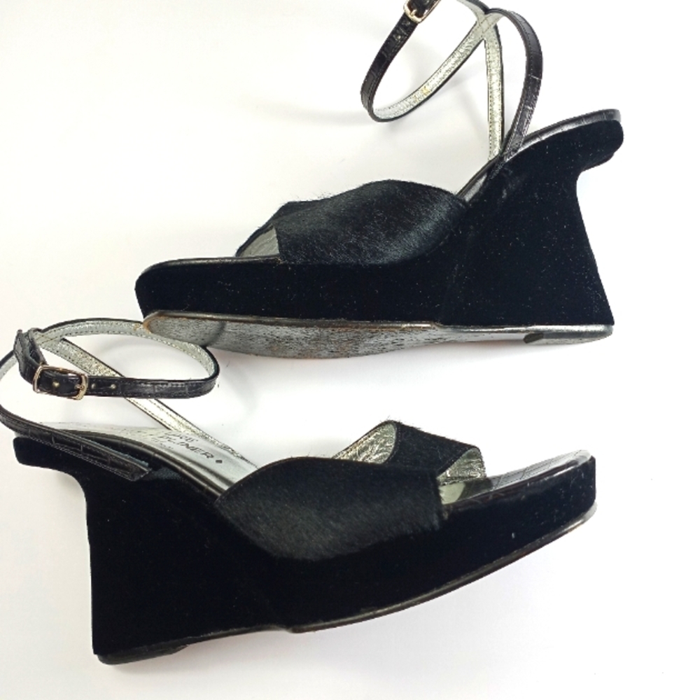 Vintage Couture Donald J. Pliner Wedge Sandals - Picture 2 of 6